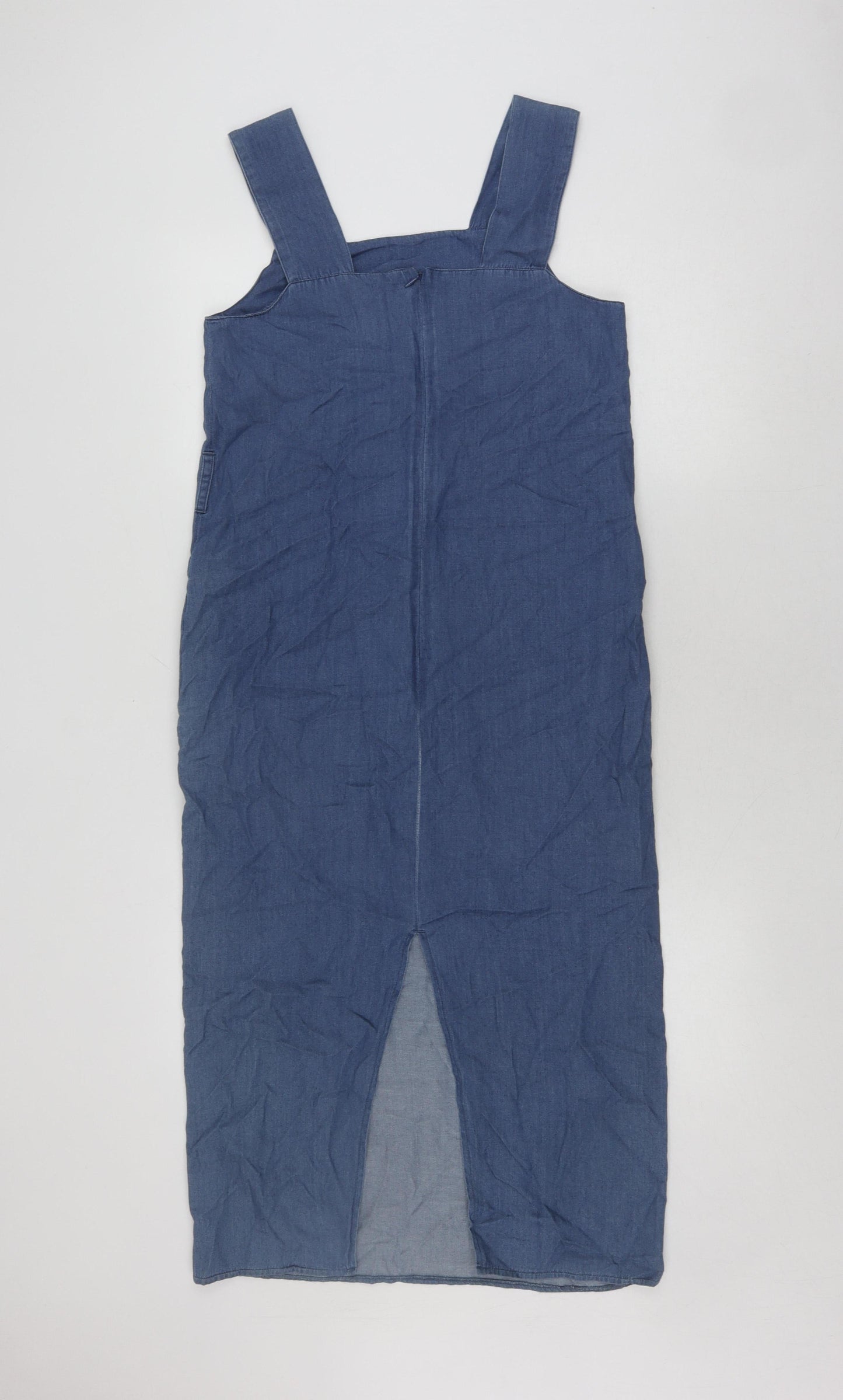 ASOS Denim Pinafore Dress UK 8 Blue Casual