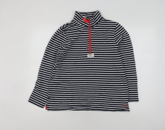 Joules Women's Navy Striped Pullover Hoodie, Size UK 8