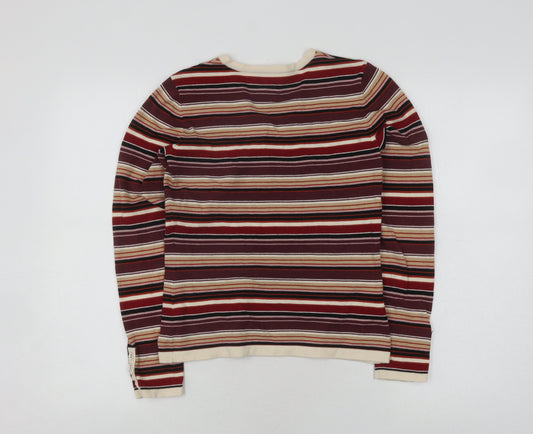 Laura Ashley Women's Multicoloured Striped T-Shirt Size 10