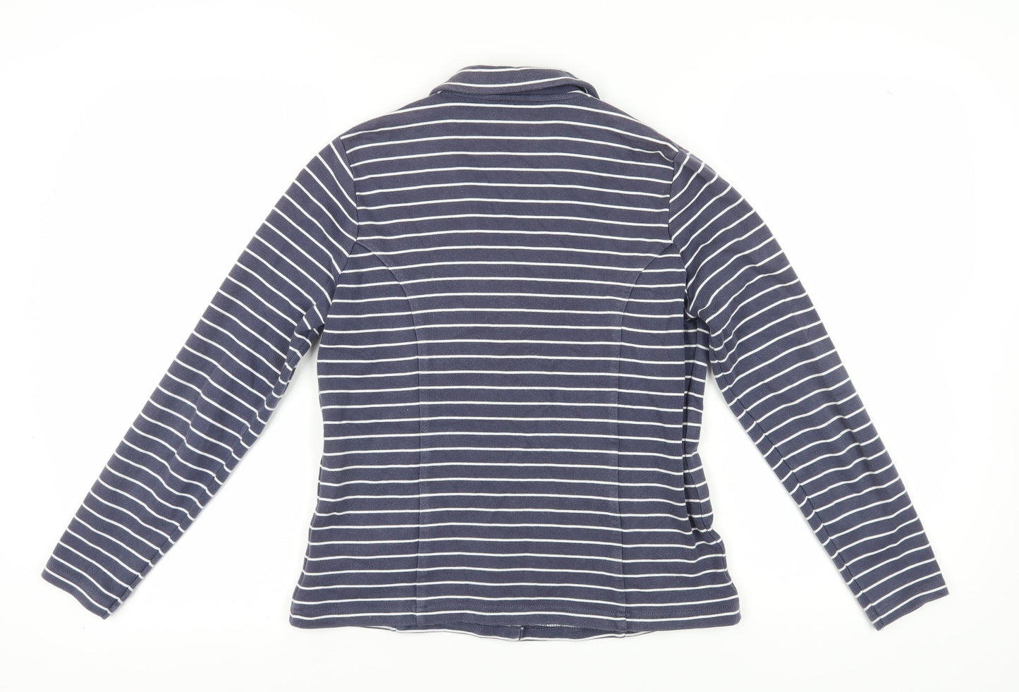Tulchan Women's Blue Striped Jersey Button-Up Size 10