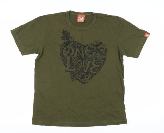 T-Street Unisex Green Short Sleeve T-Shirt L