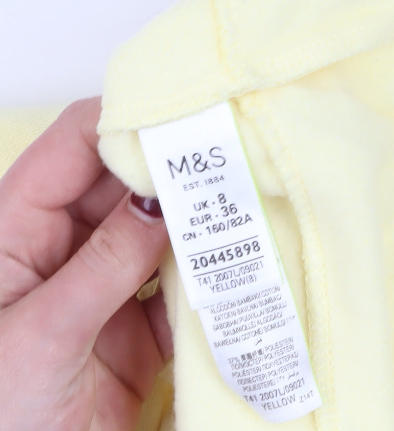 Marks and Spencer Women's Yellow Pullover Hoodie Size 8