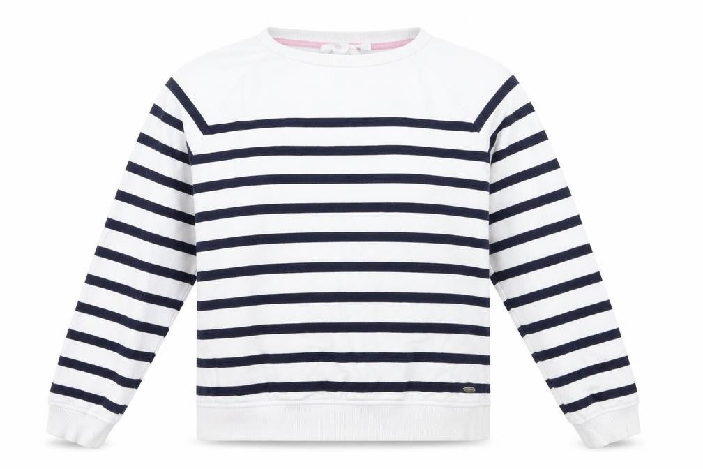 Womens UK M Relaxed Trespass White Pullover Sweatshirt