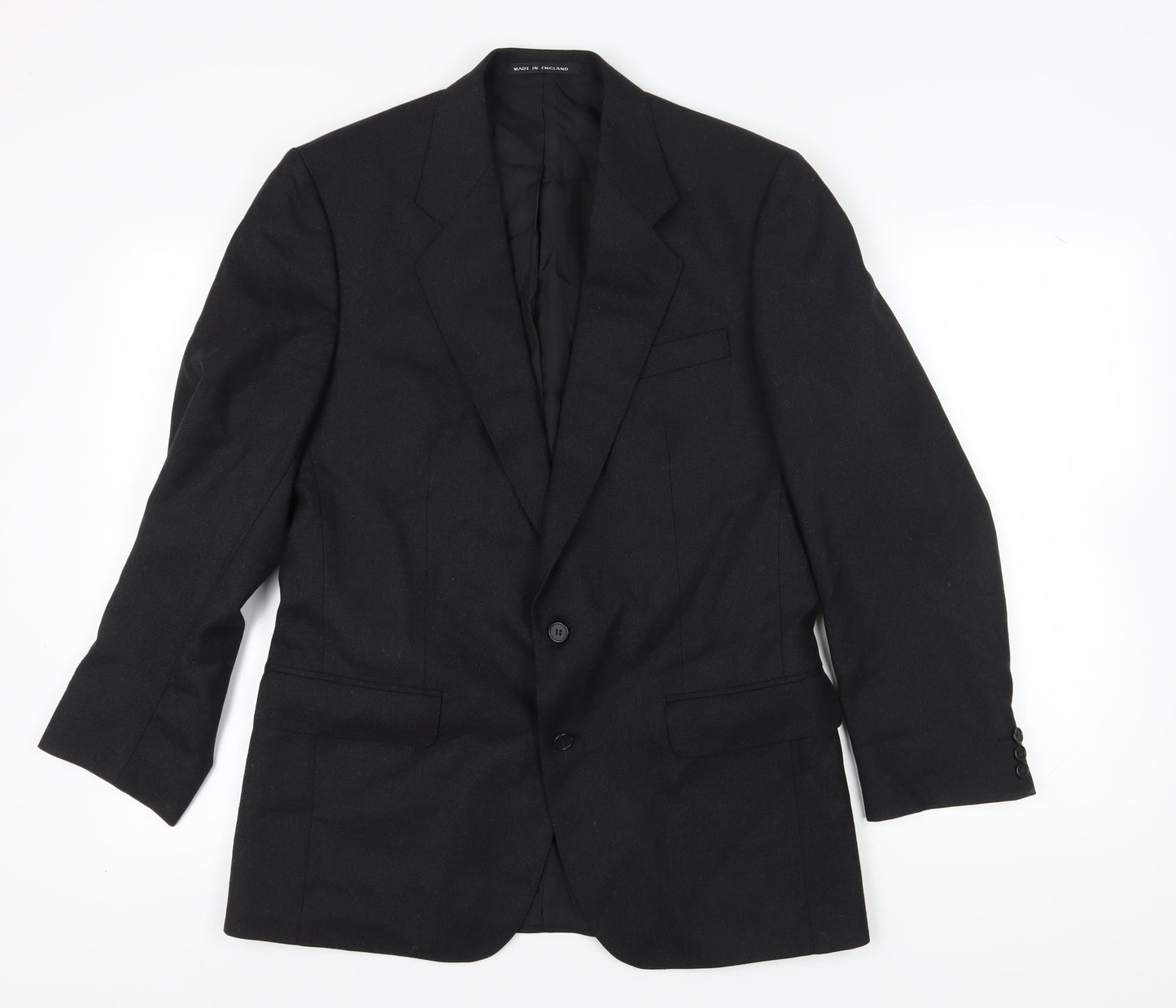 The Label Men's Black Wool Blazer, Size 40R, Formal