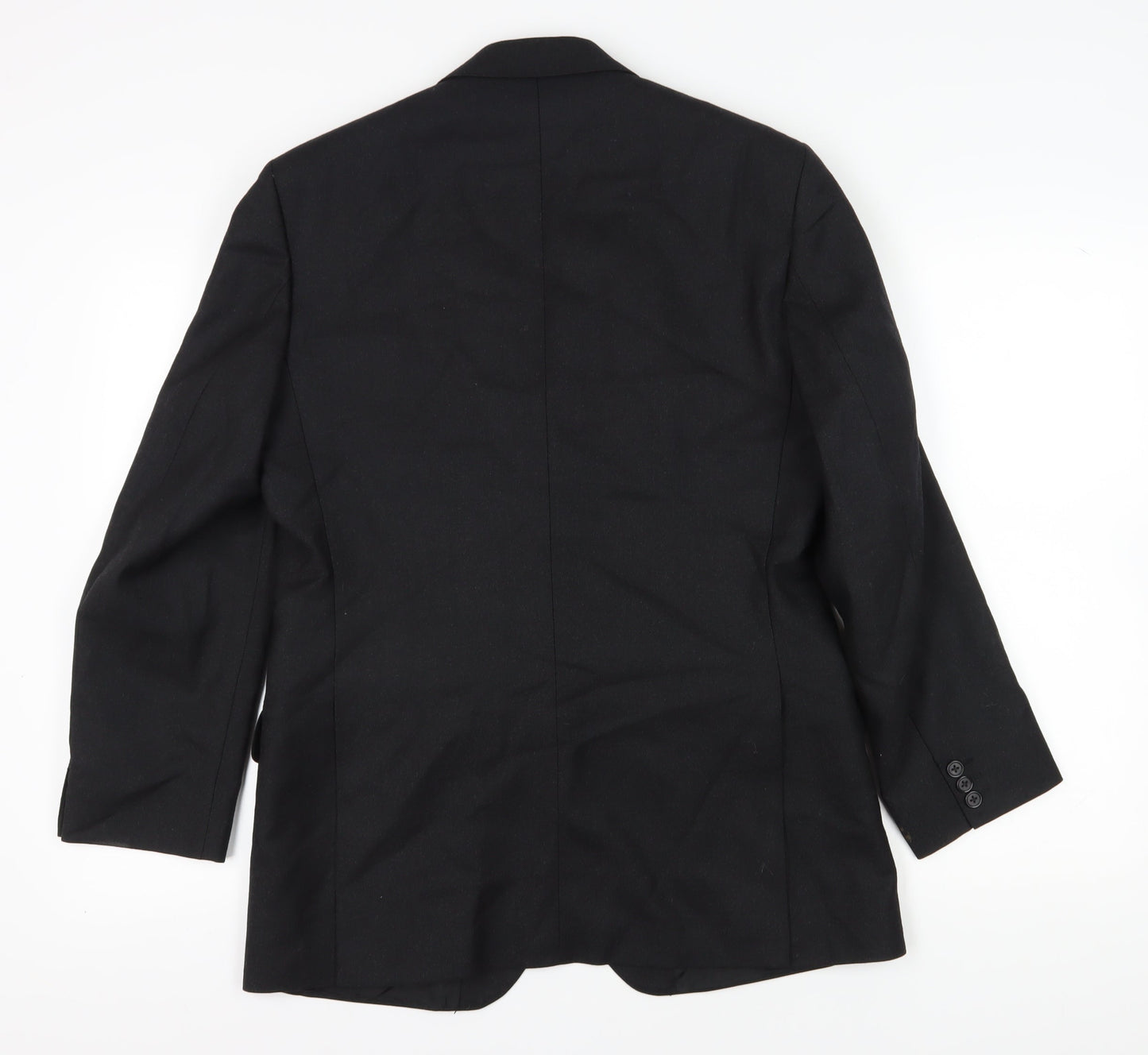 The Label Men's Black Wool Blazer, Size 40R, Formal