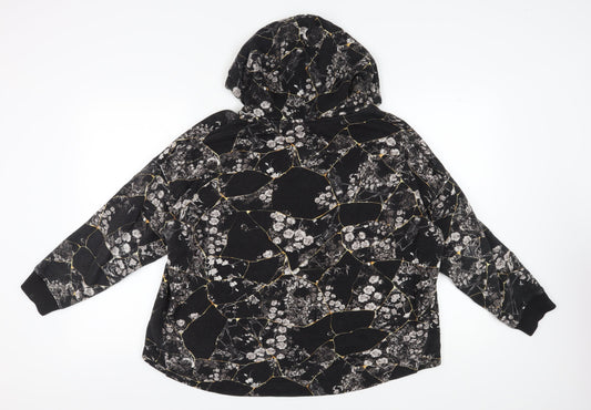 AllSaints Women's Black Floral Hoodie, Size S