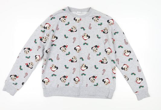 Disney Unisex Adults Grey Christmas Sweatshirt Size 10/12