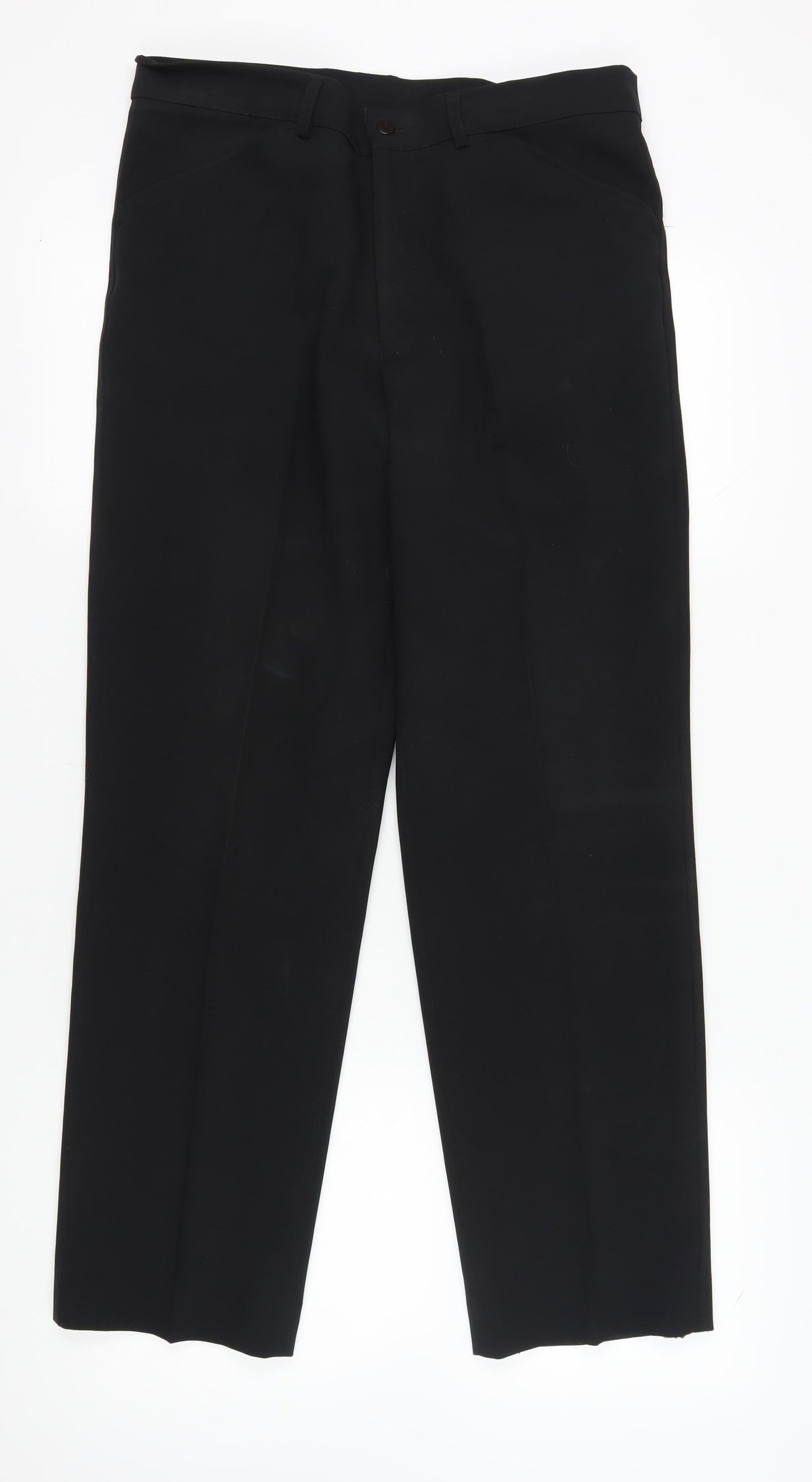 Farah Unisex Black Straight Leg Trousers Size 34