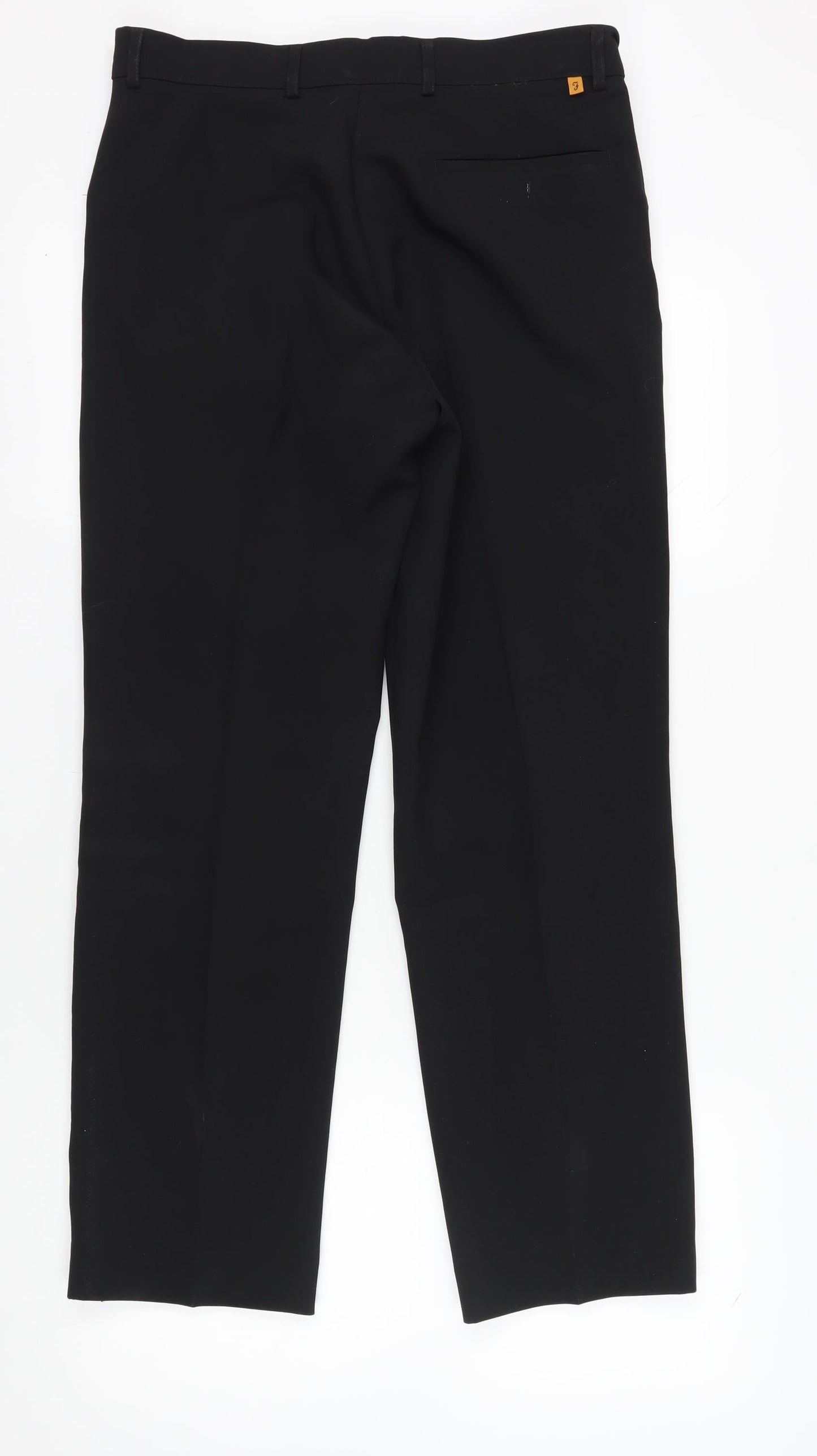 Farah Unisex Black Straight Leg Trousers Size 34