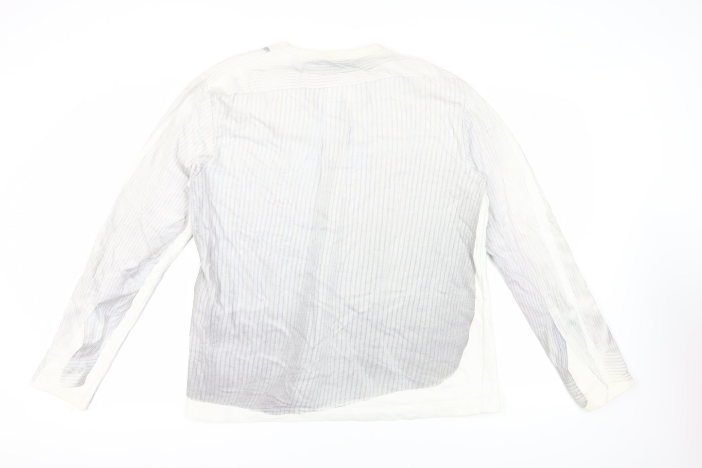 H&M Men's White Striped Pullover Sweatshirt XL