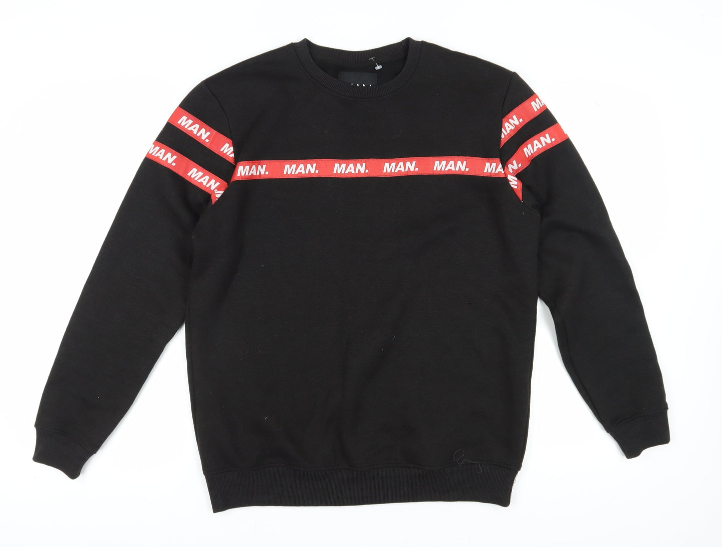 boohooMAN Men's Black Pullover Sweatshirt M