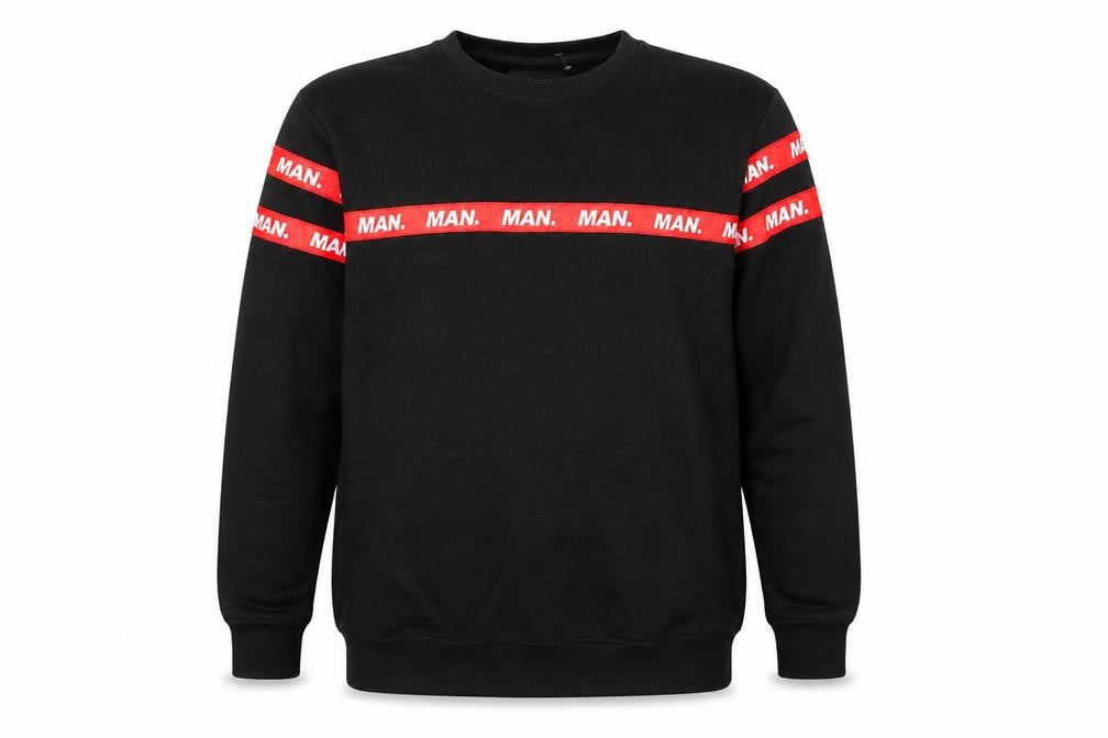 Front view of boohooMAN Men's Black Pullover Sweatshirt M