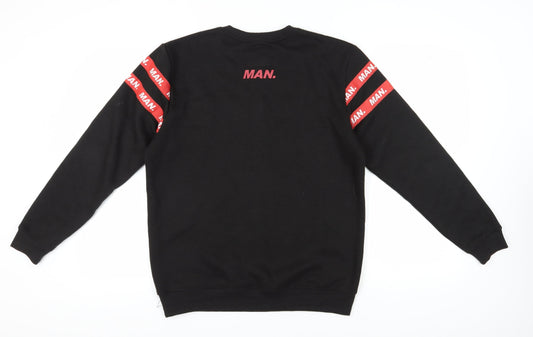 boohooMAN Men's Black Pullover Sweatshirt M
