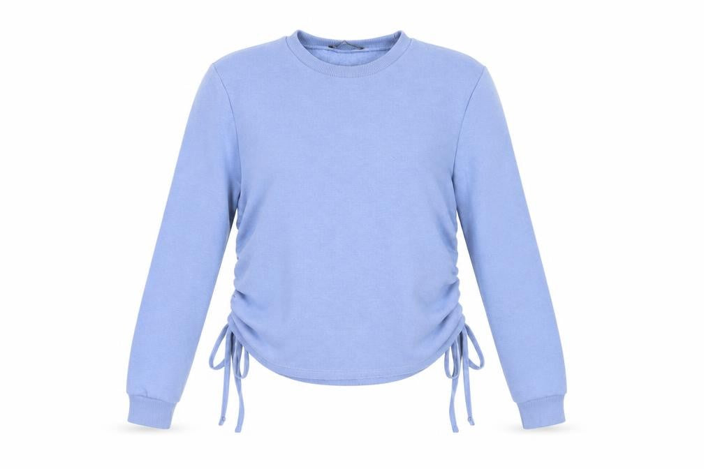 Zara Women's Blue Crew Neck Pullover Sweatshirt S