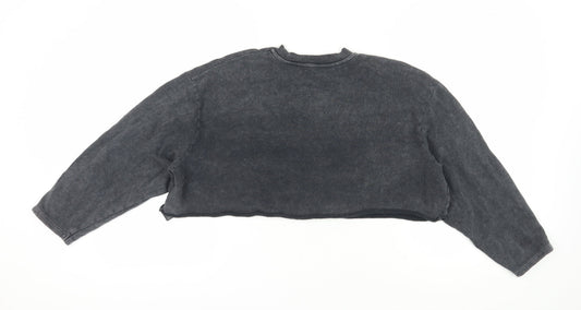 Topshop Women's Grey Cotton Pullover Sweatshirt Size 12