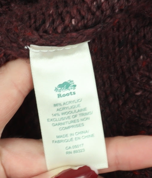 Roots Women's Red Shawl Cardigan Size S