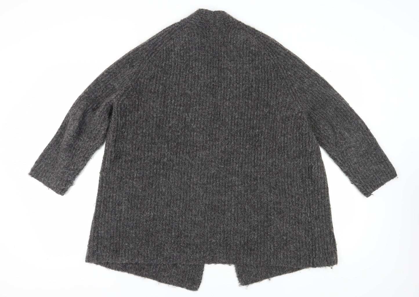 Zara Women's Grey Chunky-Knit Cardigan Size S