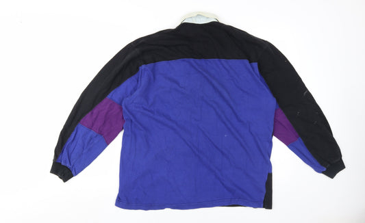 St Michael Men's Colourblock Polo, Size M, Long Sleeve