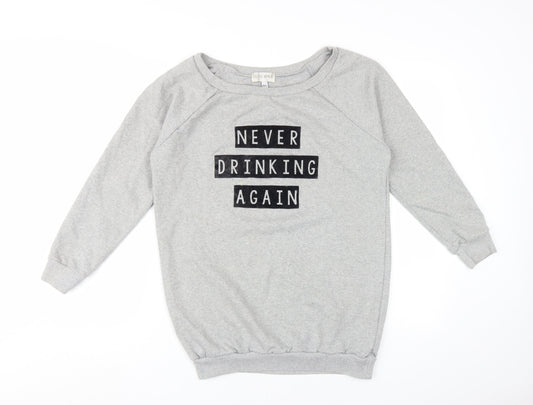 In The Style Grey Women M/L Pullover Sweatshirt