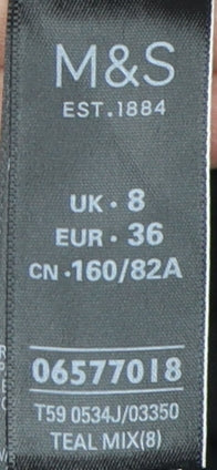 Marks and Spencer Women’s Teal Tweed Jacket Size 8