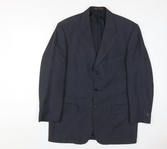 Marks and Spencer Blue Men's Blazer, 40R, Notch Lapel