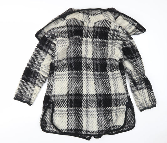 Monsoon Women's Black Ivory Check Wool Blend Coat S