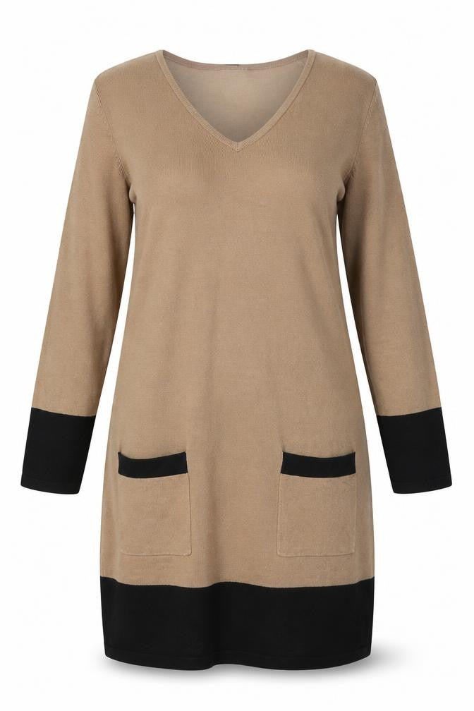 Marble Women's Beige Shift Dress Size 10 - Elegant Knit