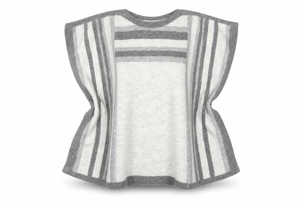 Front view of Marks & Spencer Grey Cape Jumper, size M, Striped