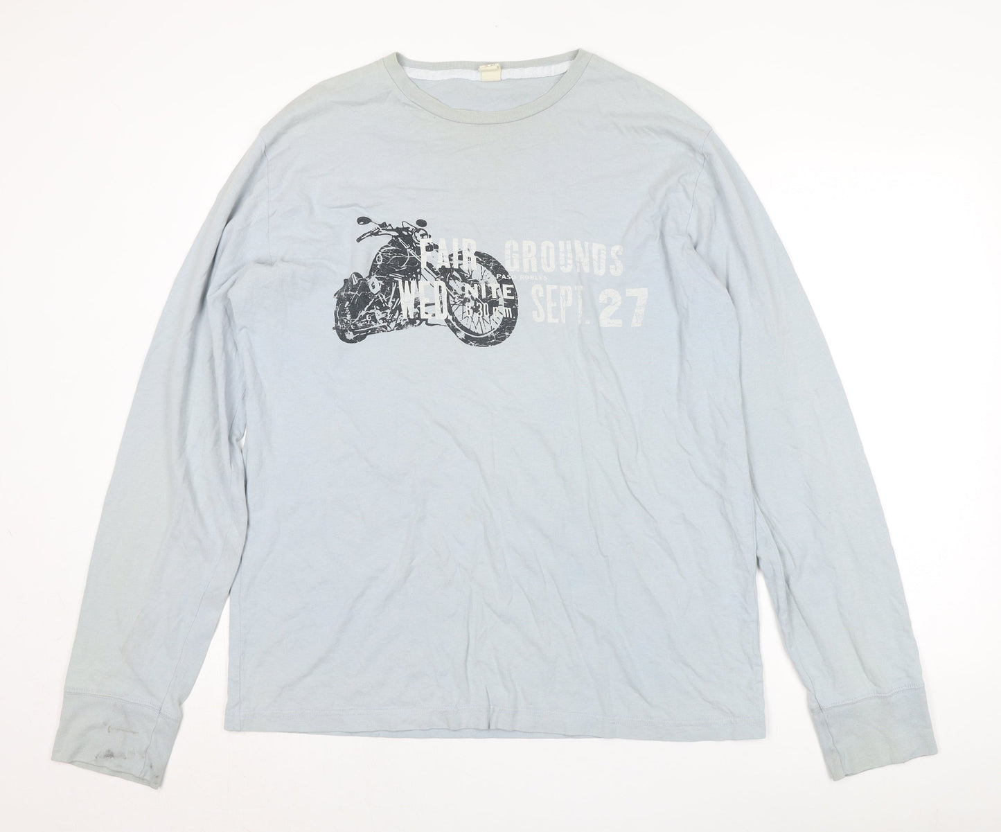 Jack & Jones Men's Grey Motorcycle Long Sleeve Tee