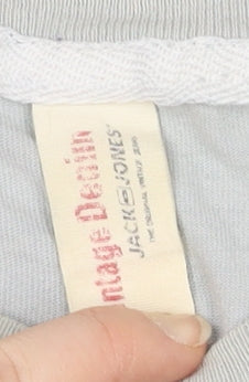 Jack & Jones Men's Grey Motorcycle Long Sleeve Tee