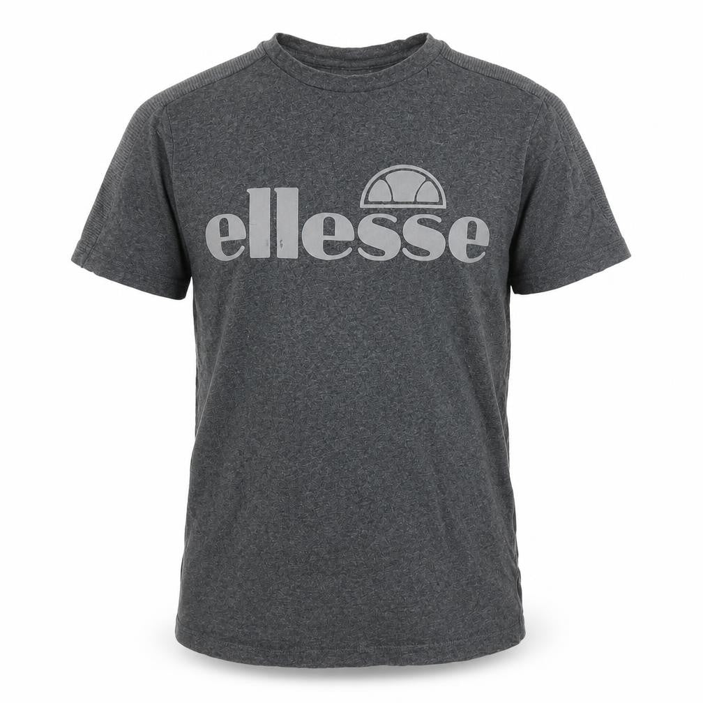 Front view of Ellesse Men's Grey Cotton Short Sleeve T-Shirt M