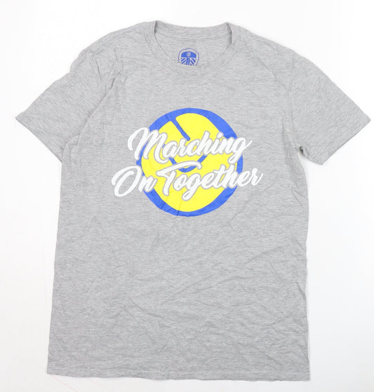 LUFC Men's Grey Sports T-Shirt M - Graphic Print