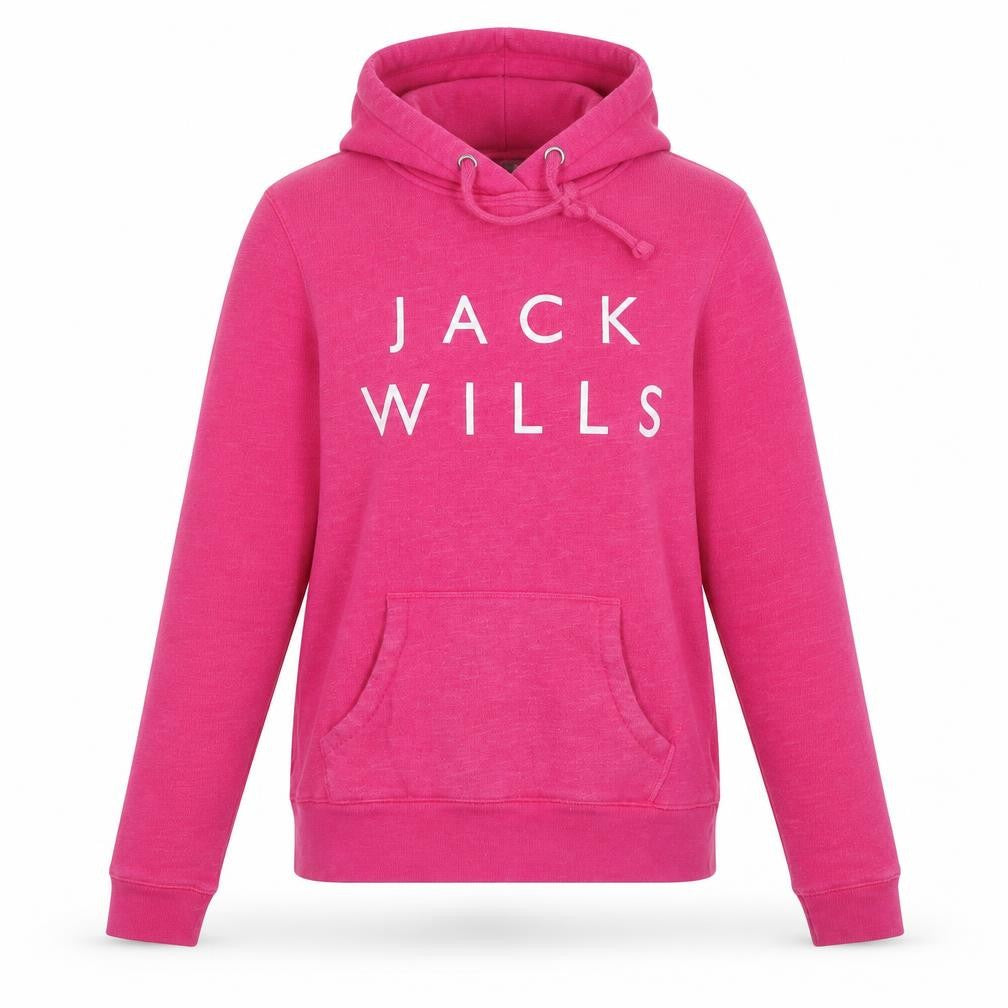Womens UK 10 Regular Jack Wills Pink Pullover Hoodie