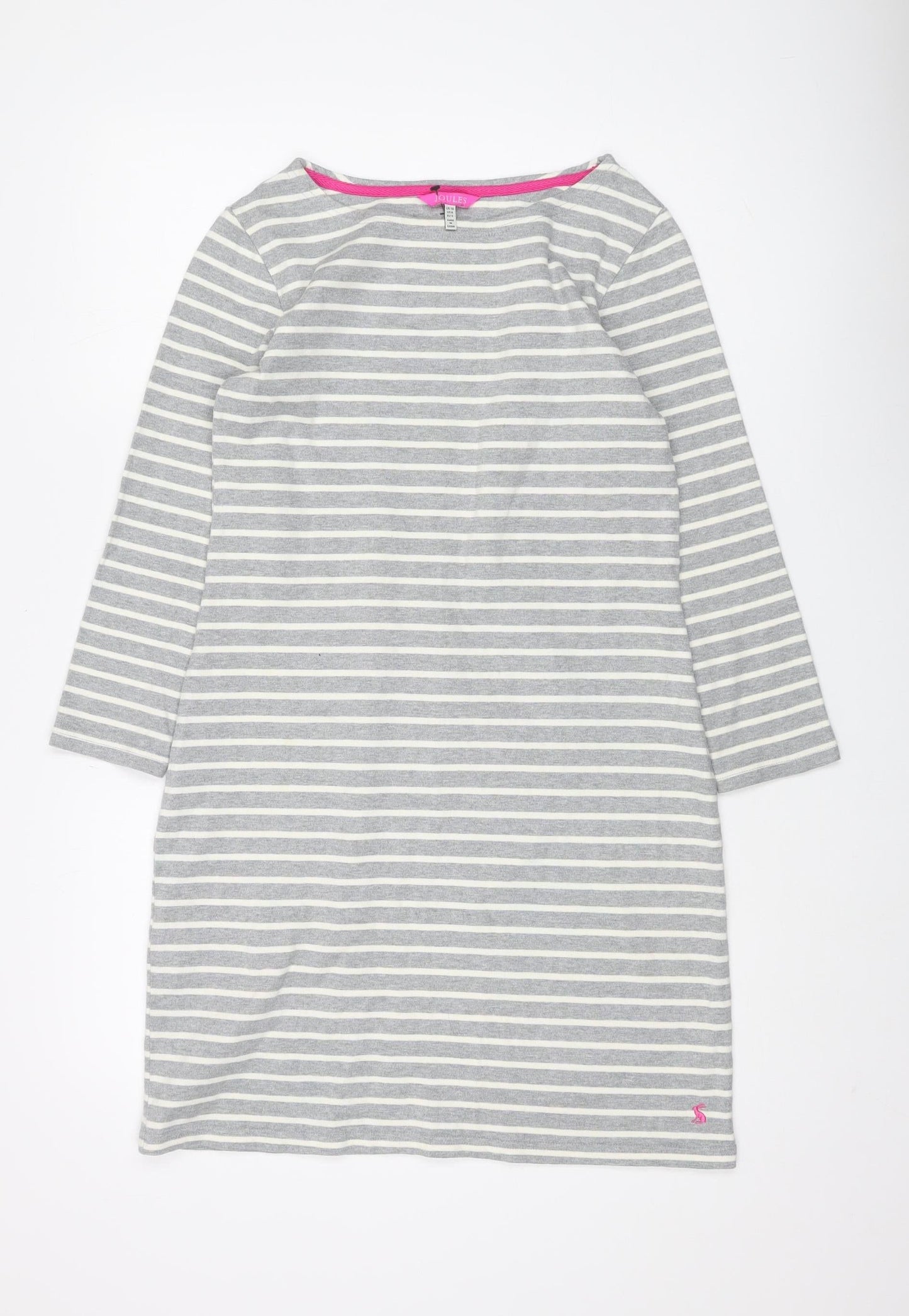 Joules Women's Grey Striped Shift Dress Size 10