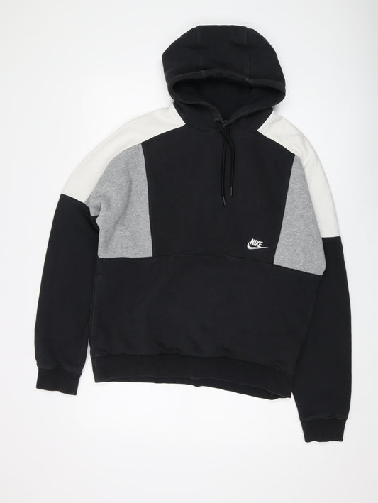 Nike Men's Colourblock Pullover Hoodie, Size M, Black/Grey