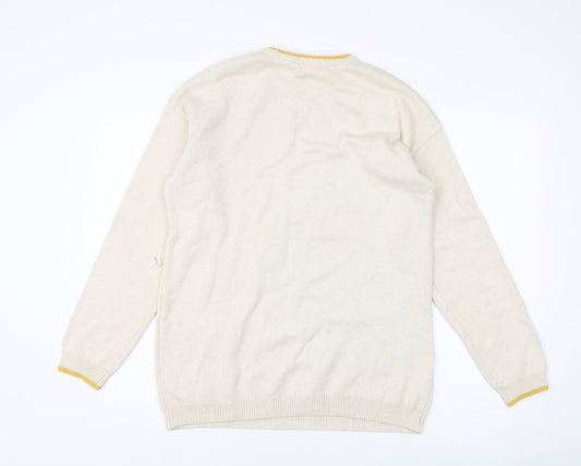 Smiley World Boys Beige Jumper, 16 Years, Fun Graphic Print