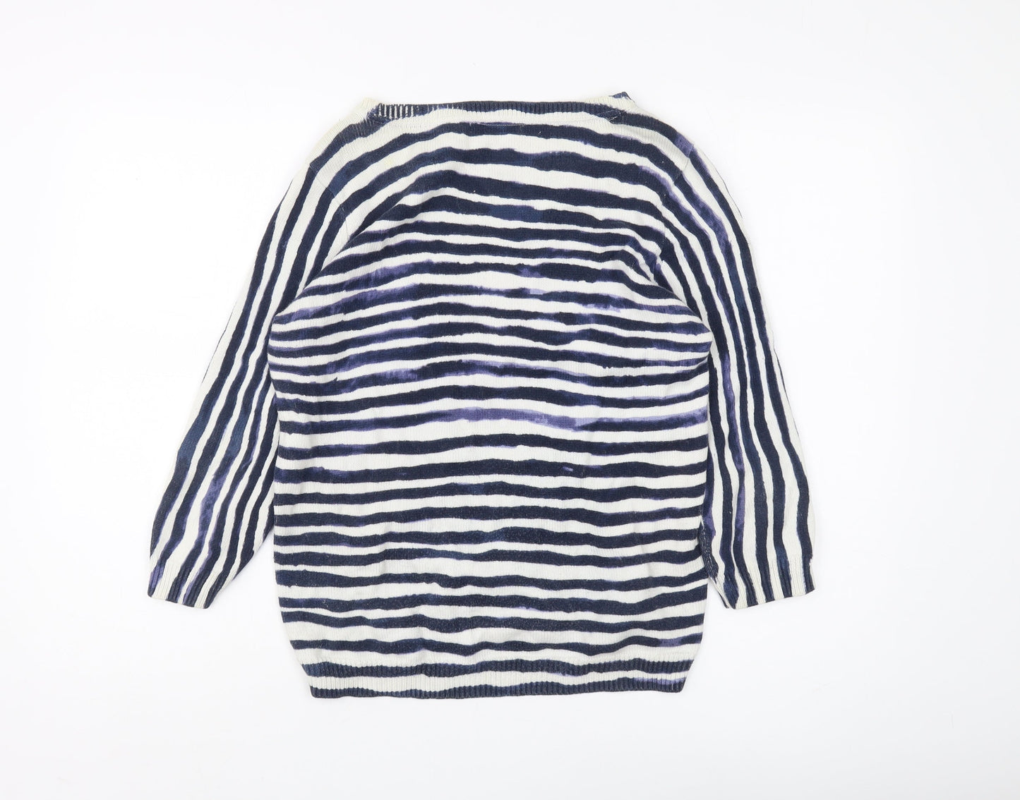 Per Una Women's Blue Striped Pullover Jumper Size 10
