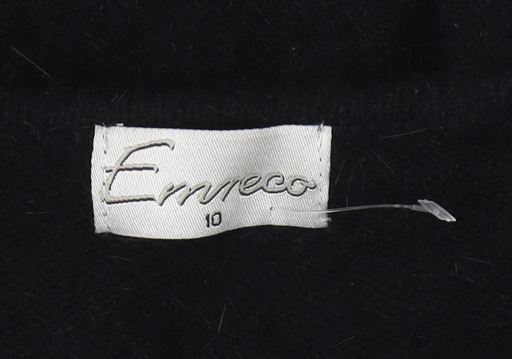 Erreco Women's Black Beaded Pullover Jumper Size 10