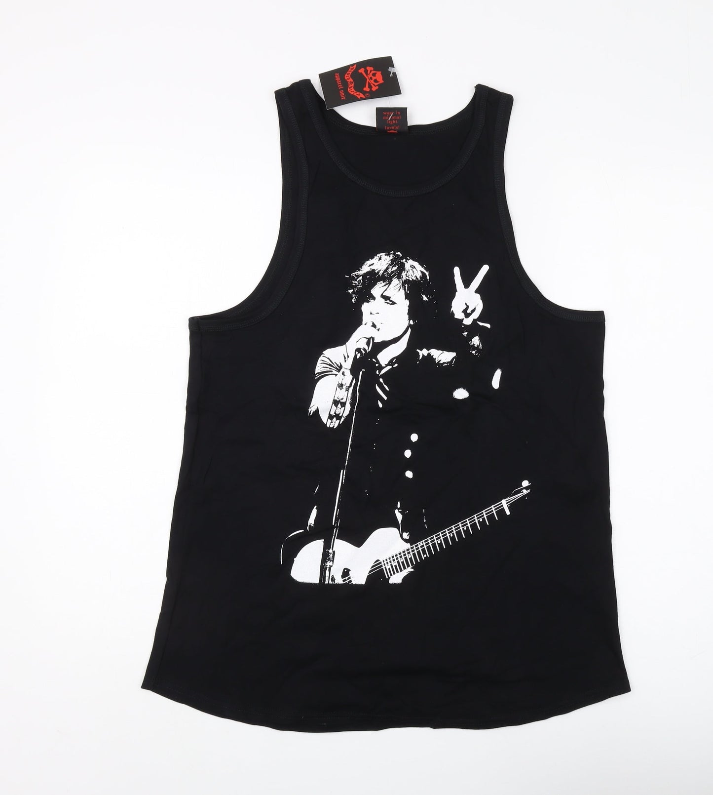 Death Kitty Unisex Black Music Tank Size 14