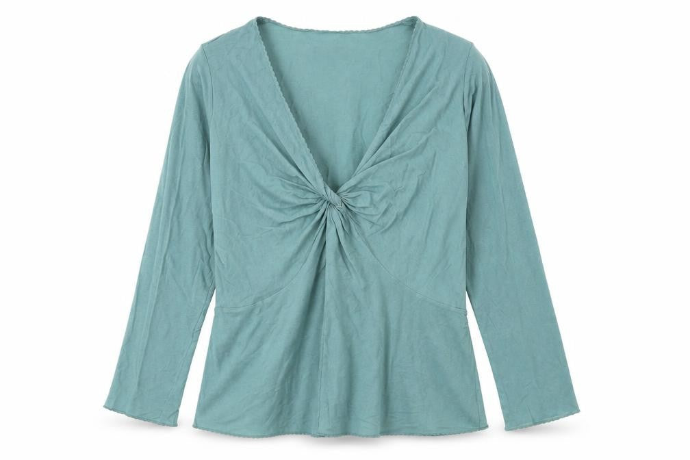 Womens UK Size XL KEW Green Cotton Blend Blouse