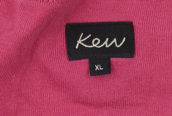 Kew Women's Pink V-Neck Long Sleeve Top XL