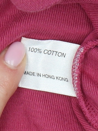 Kew Women's Pink V-Neck Long Sleeve Top XL
