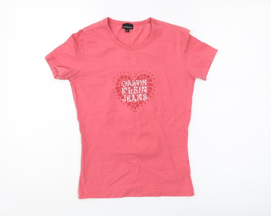 Calvin Klein Jeans Women's Pink Slim T-Shirt S