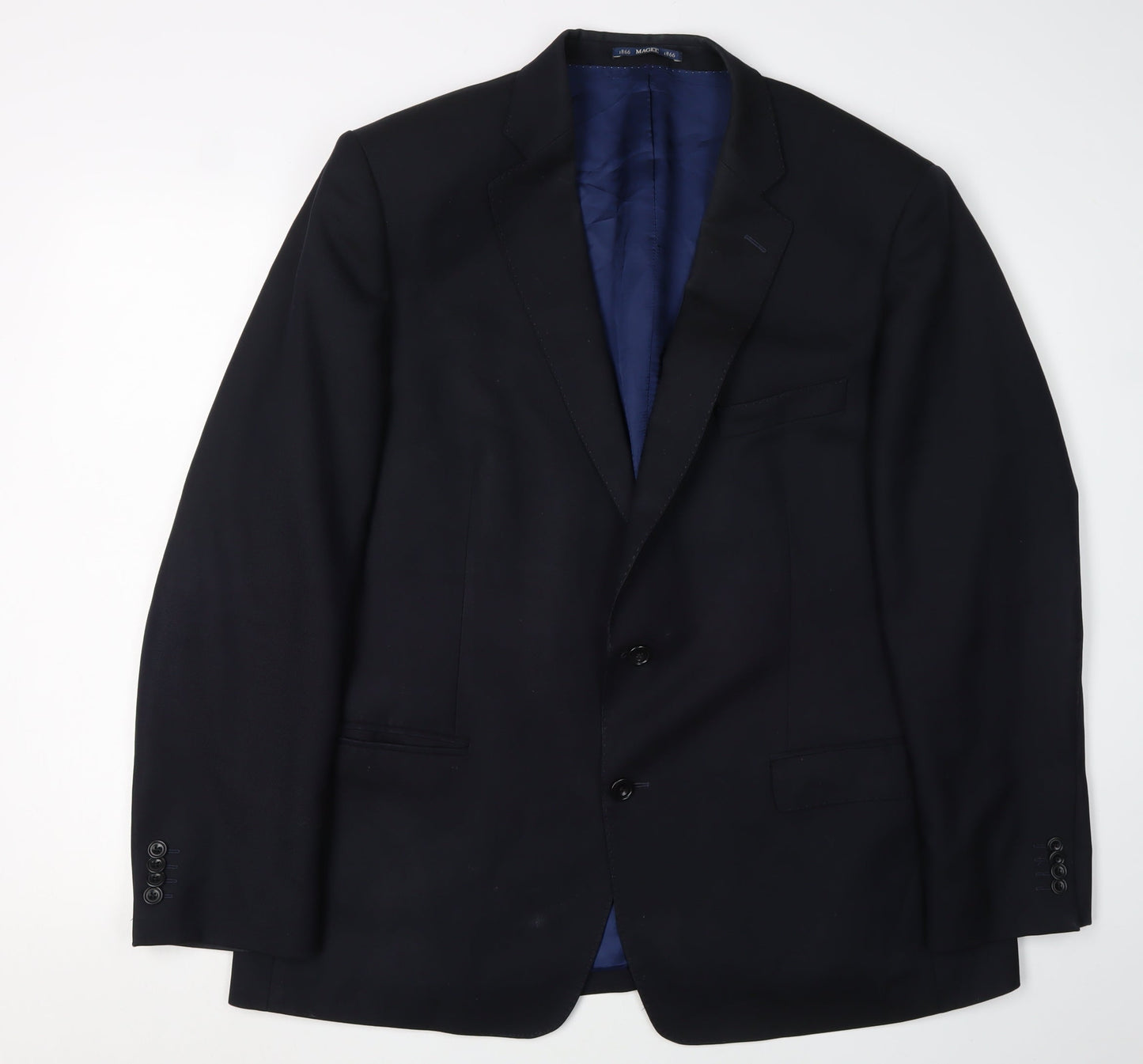 Magee Men's Blue Wool Blazer, Size 46, Regular Fit