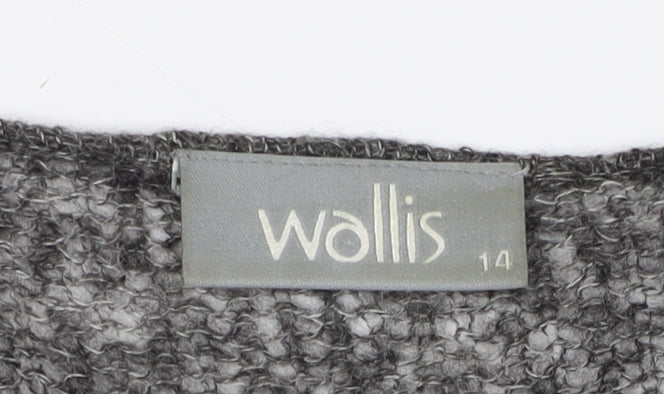 Wallis Women's Grey Cardigan, Size 14, Mohair Blend