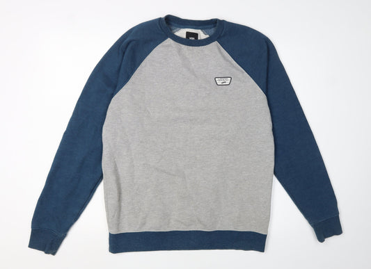 Vans Men's Grey Pullover Sweatshirt - Size S, Logo Accents