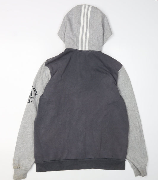 Adidas Boys Grey Full Zip Hoodie - Size 16 Years