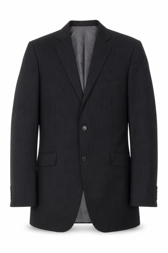 Marks and Spencer Men's Black Striped Suit Jacket 42L