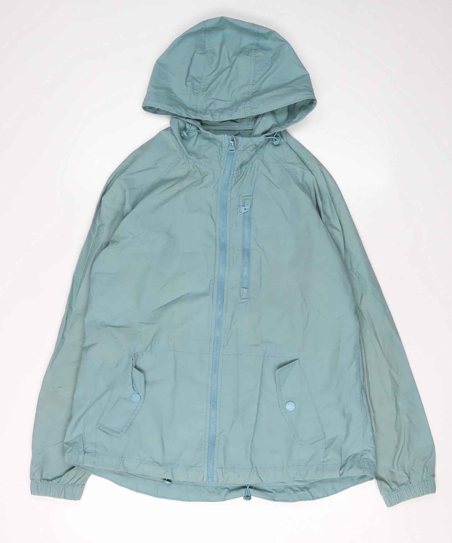 Fat Face Women's Green Hooded Windbreaker Jacket Size 10