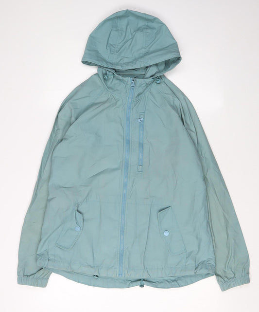 Fat Face Women's Green Hooded Windbreaker Jacket Size 10